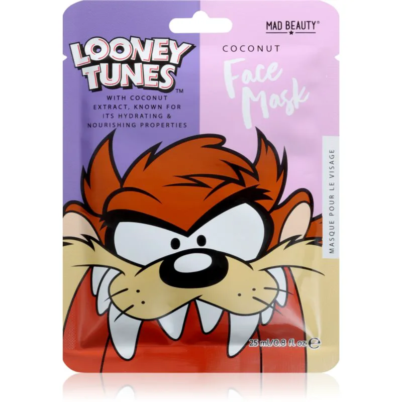 Mad Beauty Looney Tunes Taz υφασμάτινη μάσκα ενυδάτωσης με αντιοξειδωτική δράση 25 ml
