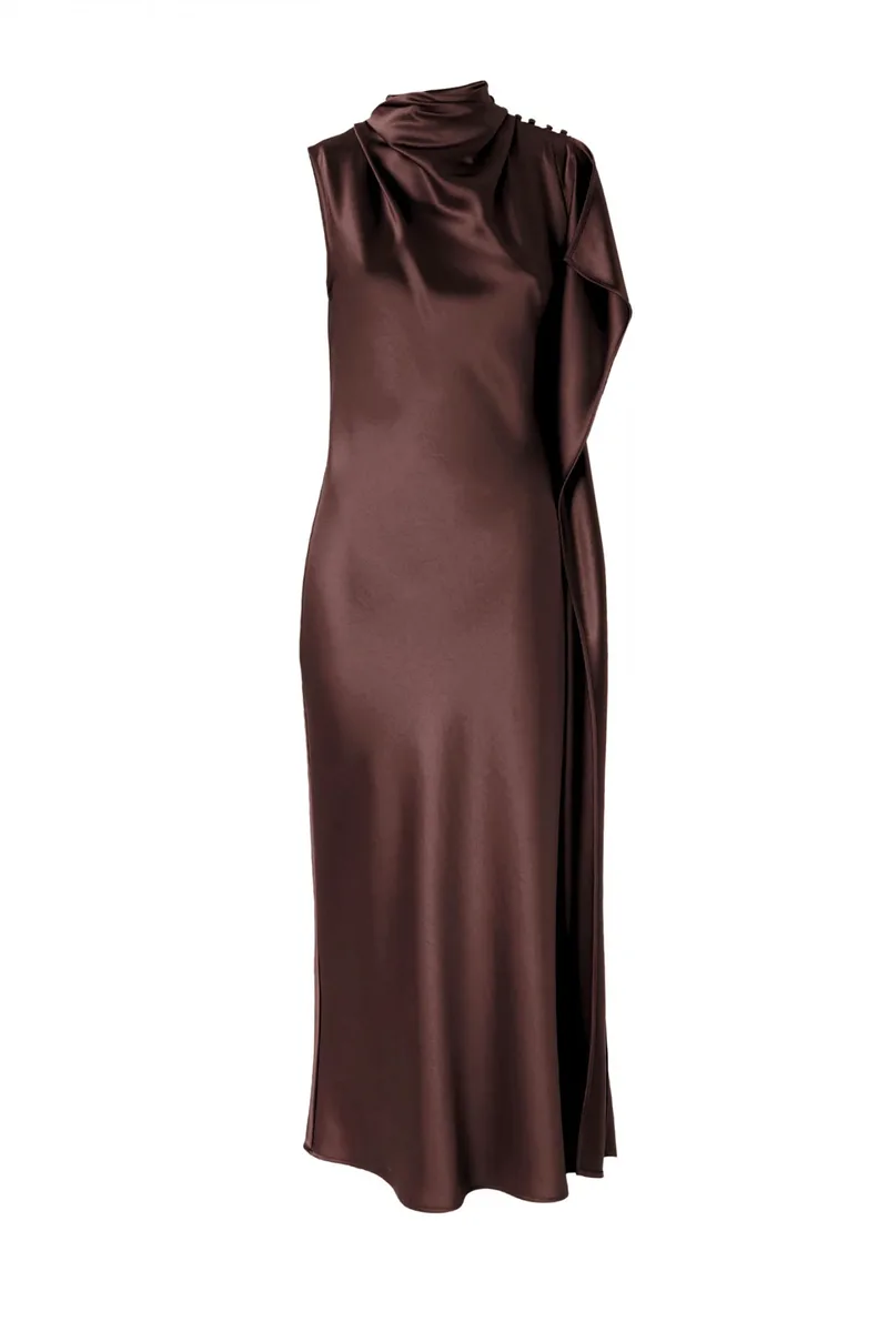 PINKO ΦΟΡΕΜΑ MAXI DE TOMASO DRESS ΚΑΦΕ