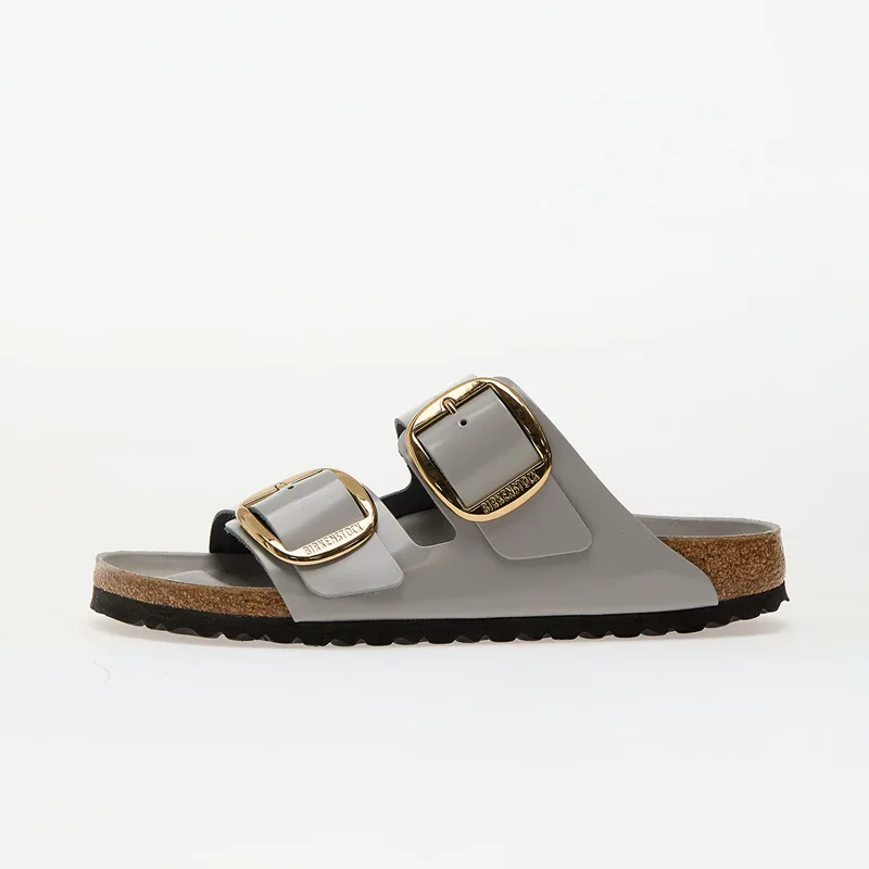 Sneakers Birkenstock Arizona Big Buckle Natural Leather Patent High-Shine Stone Coin EUR 36