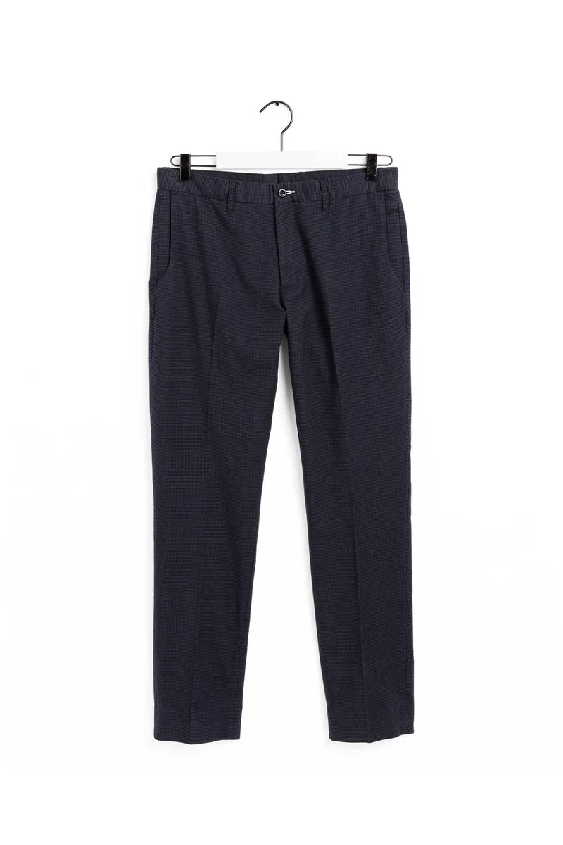 Gant ανδρικό παντελόνι μονόχρωμο textured - 1505053 Μπλε Σκούρο