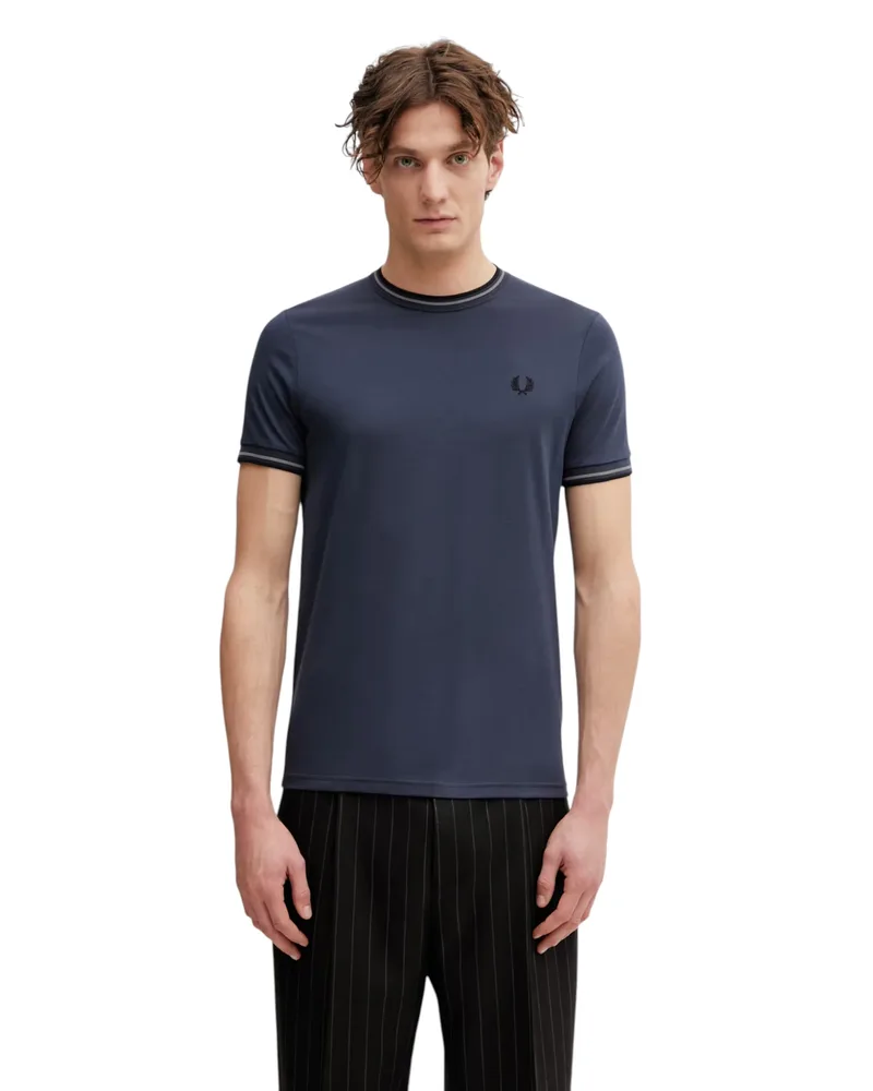 Fred Perry Ανδρική Μπλούζα Τ-Shirt Twin Tipped M1588-01B Γκρι