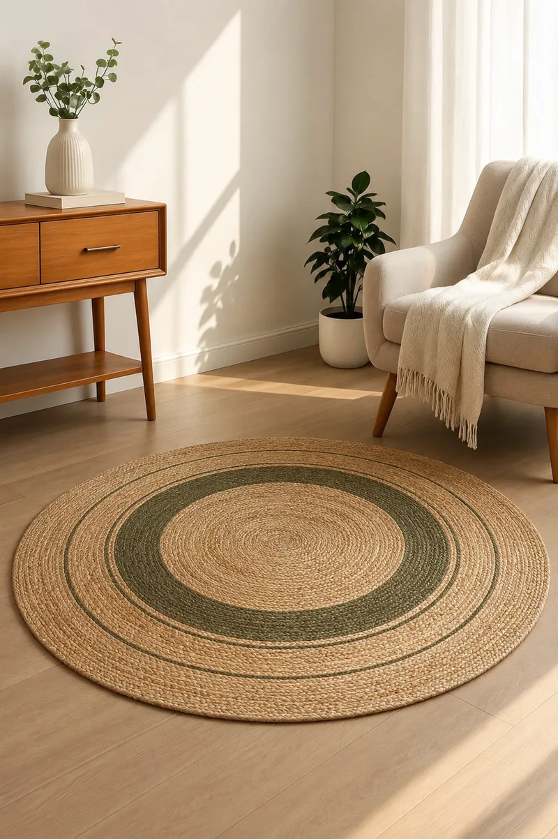 Χαλι Απο Γιουτα Grande Olive Guy Laroche 150Cm 150x150x0cm Μονόχρωμο