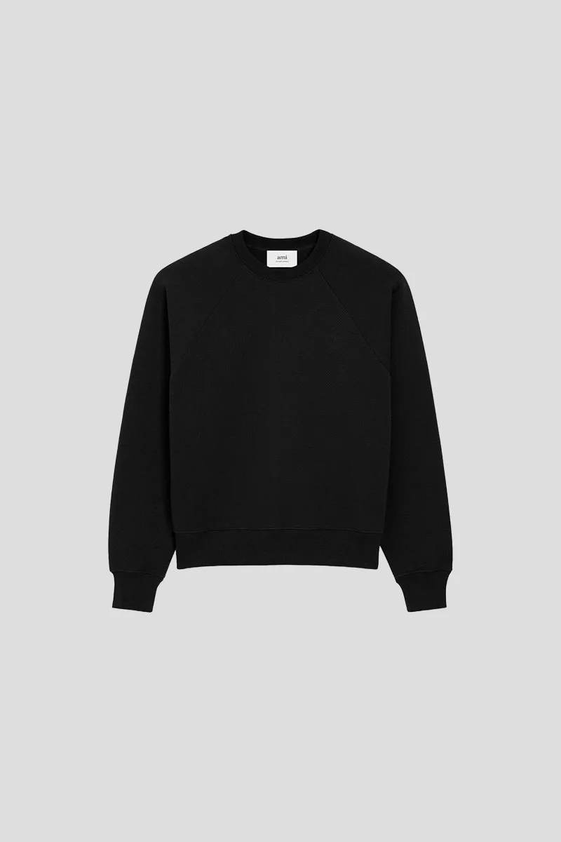 AMI PARIS Ανδρικό Μαύρο Black Cotton Ami De Coeur Sweatshirt