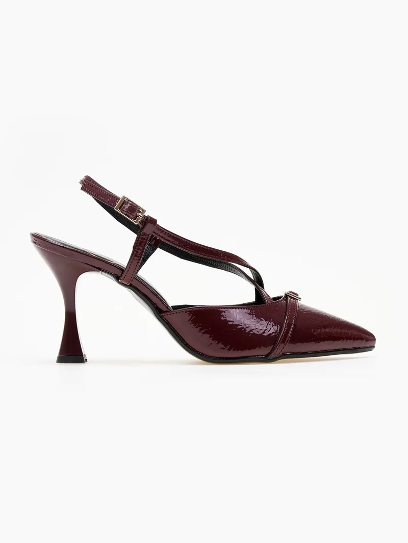 TFP Patent Slingback Pumps - 794 - Burgundy