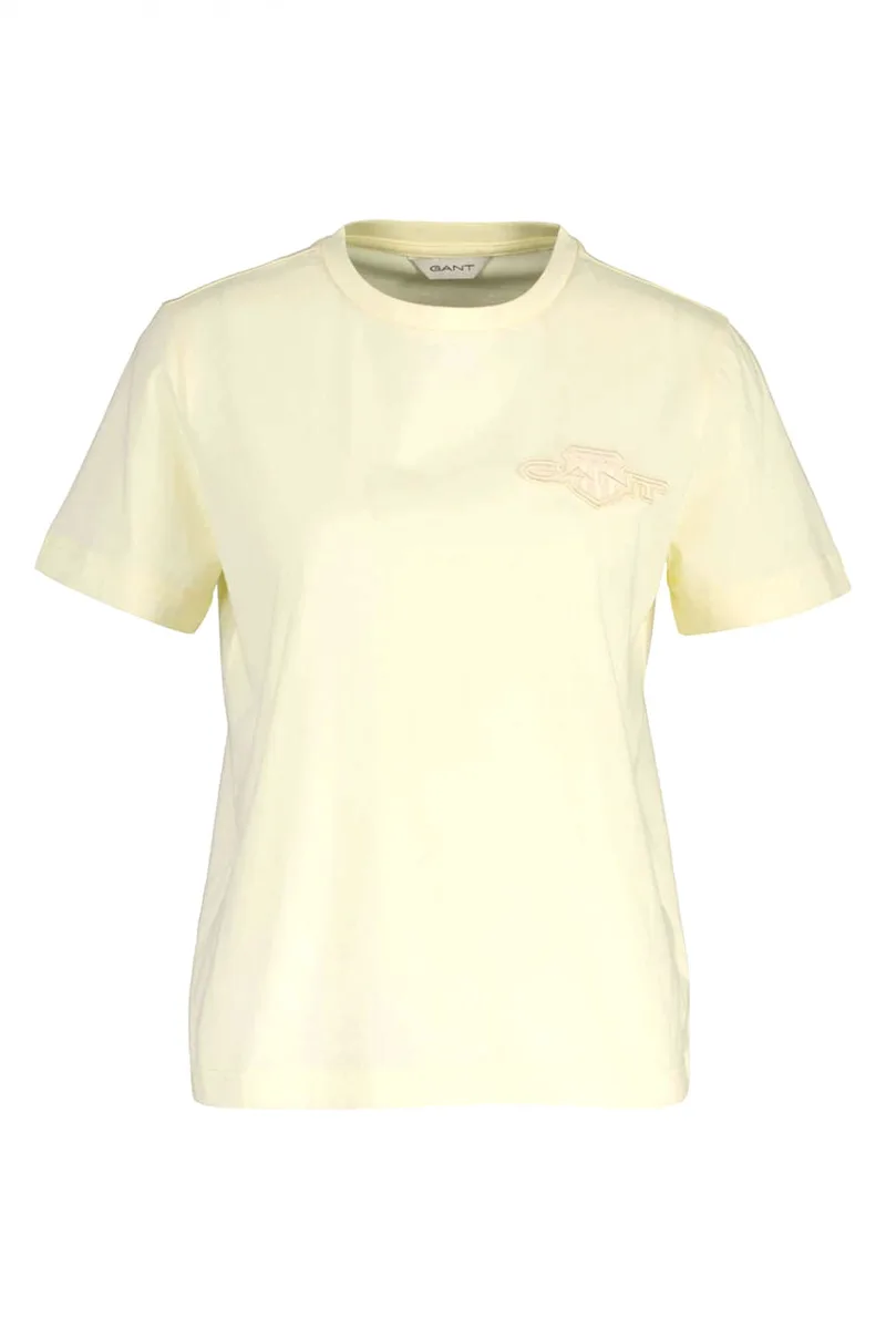 GANT ΜΠΛΟΥΖΑ ΚΜ 713 LIGHT YELLOW TONAL SHIELD T-SHIRT ΚΙΤΡΙΝΟ