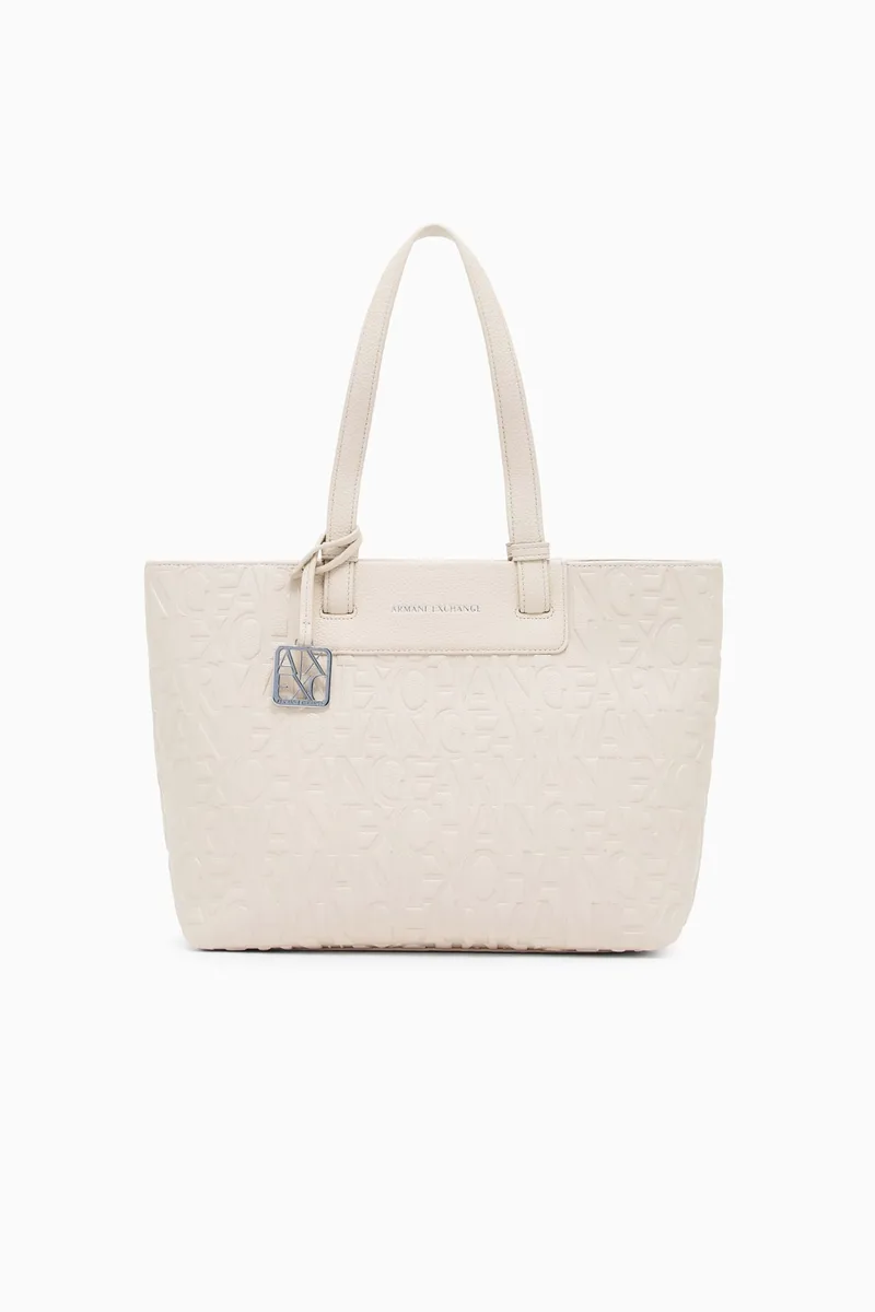 Armani Exchange γυναικεία τσάντα shopper με all-over logo print - XW001481AF15774 Μπεζ