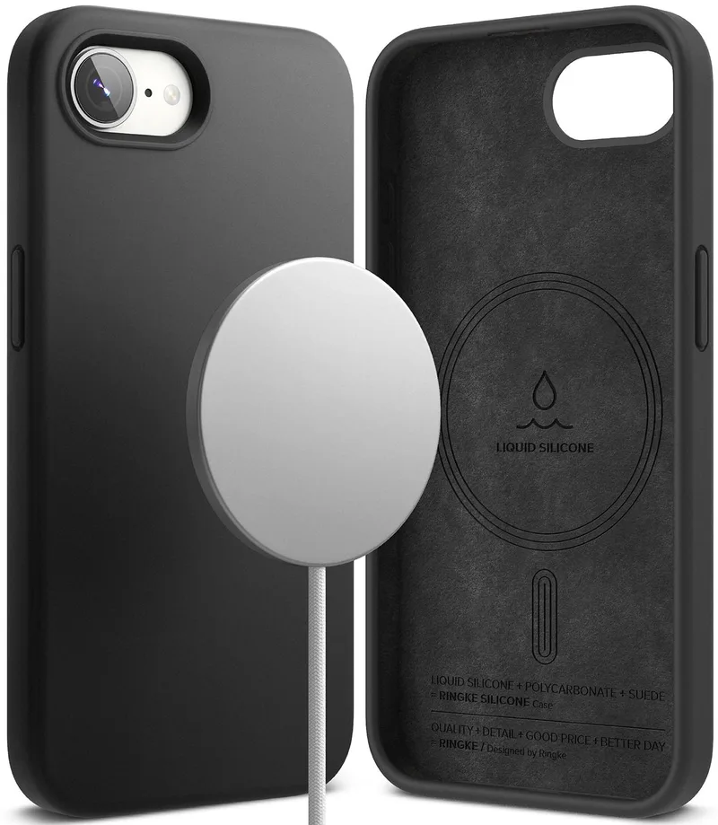Θήκη iPhone 17e / 16e Ringke Silicone Magnetic Ανθεκτική Σιλικόνης με MagSafe - Black (8800293852810)