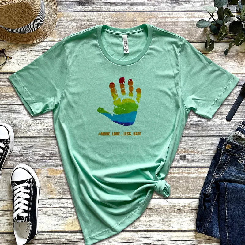 Less Hate - Organic Vegan T-Shirt Unisex - Μέντα - M