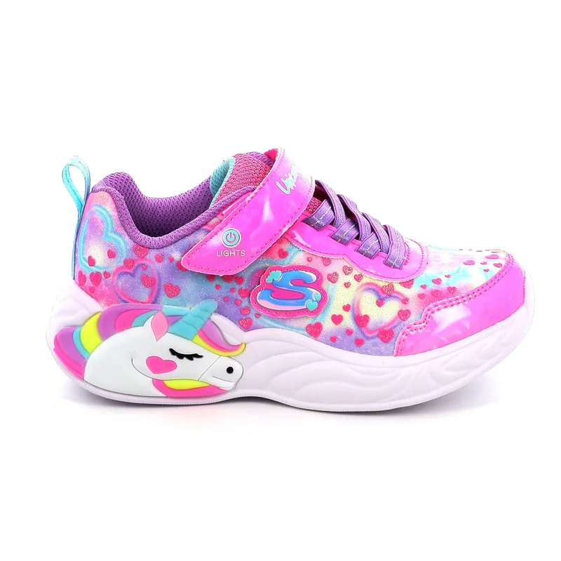 Παιδικό Αθλητικό Παπούτσι για Κορίτσι Skechers Heart Sparkles με Φωτάκια On/Off Χρώματος Ροζ 303063L-PKMT