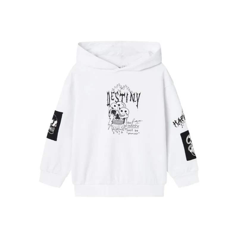 Μπλούζα φούτερ αγόρι name it-13236403-Bright White