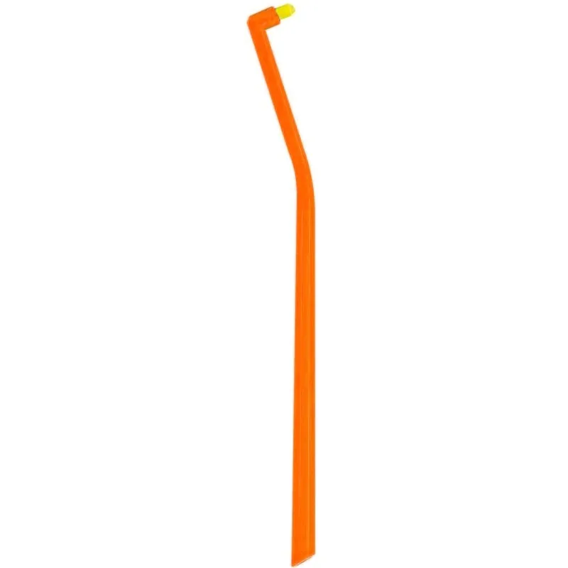 Curaprox CS 1006 Single Toothbrush Μονοθύσανη Οδοντόβουρτσα για Αποτελεσματικό Καθαρισμό Ορθοδοντικών Μηχανισμών & Εμφυτευμάτων 1 Τεμάχιο - Πορτοκαλί / Κίτρινο