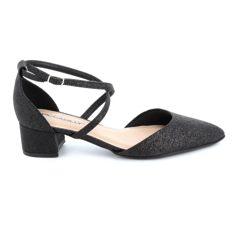 Γυναικεία Γόβα Piccadilly Χρώματος Μαύρο Glitter 739041-1