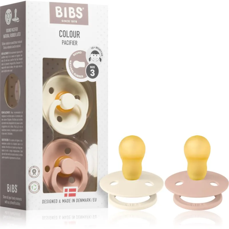 BIBS Colour Symmetrical 18+ months πιπίλα Ivory / Blush 2 τμχ