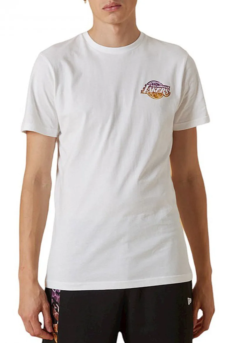 Μπλούζα Κοντομάνικη New Era LA Lakers NBA Team Colour Water Print 13083920-100 Ανδρικό