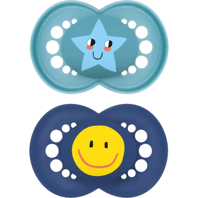 MAM Original 6+ months πιπίλα Turquoise/ Dark Blue 2 τμχ
