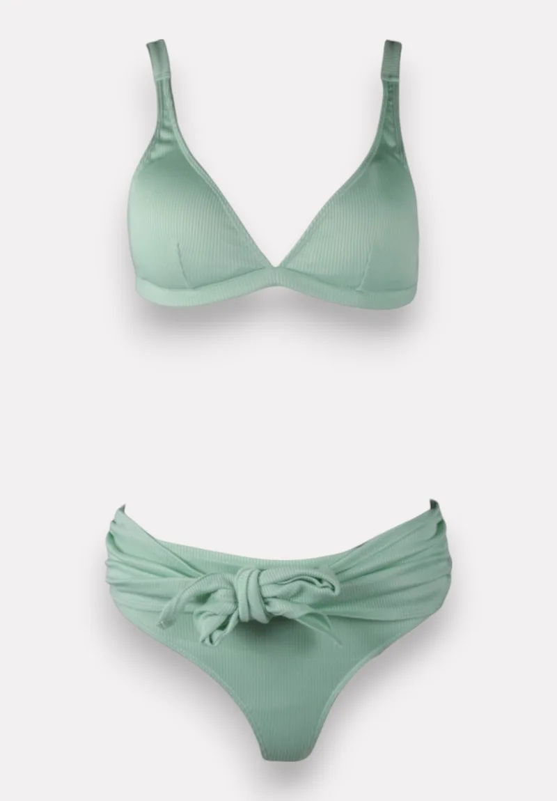 Μαγιό γυναικείο Bikini Set – Τριγωνικό Top & Ψηλόμεσο Aquamarine ET1011-3-Βεραμάν