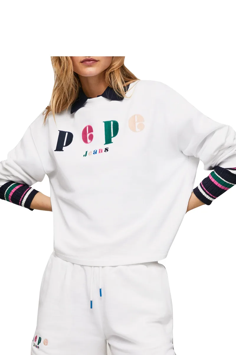 Μπλούζα Μακρυμάνικη Pepe Jeans Peg PL581238-800-WHITE Γυναικείο