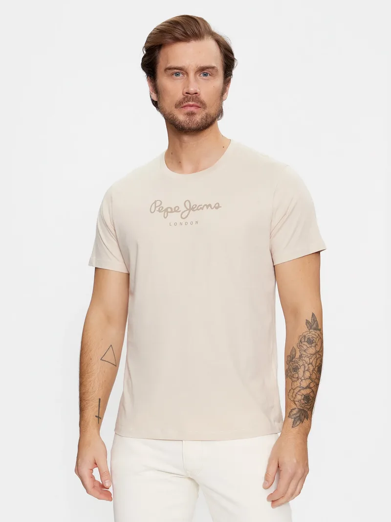 Pepe Jeans Ανδρικό T-shirt Eggo PM508208-833 Μπεζ