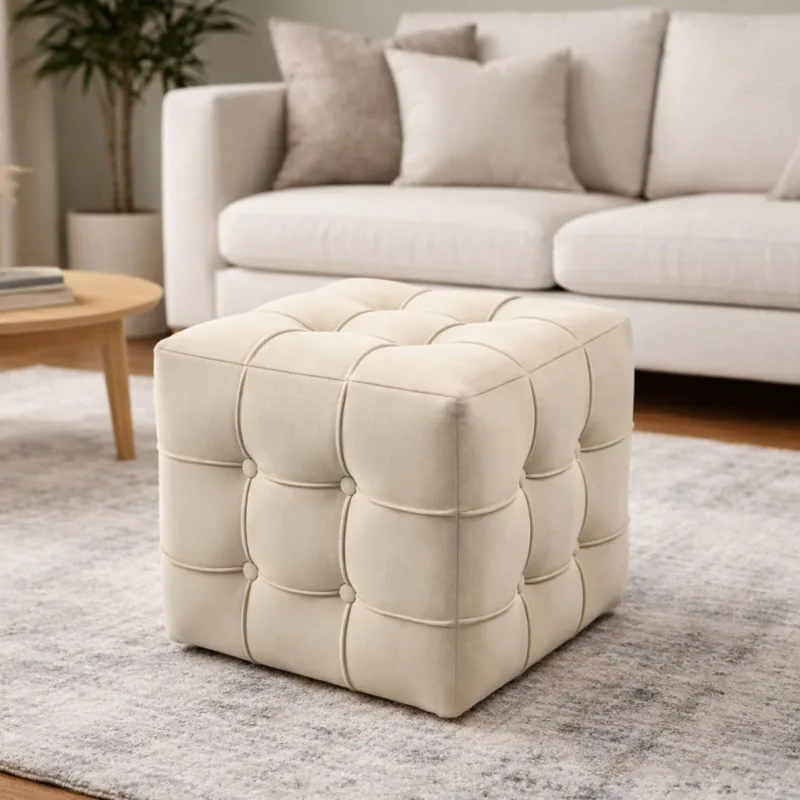 Πουφ Lizbon - Cream 606Ryl1109 (42x42x42)