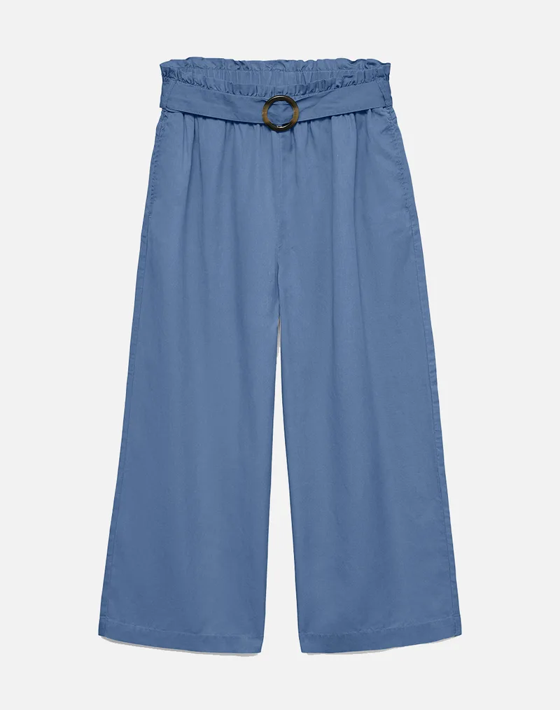 VERO MODA VMBREE HR TENCEL BELT CULOTTE PANTS 10341670-Medium Blue Denim Blue