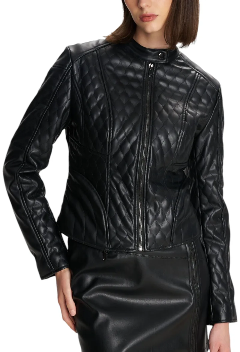 Μπουφάν Ale Δερματίνη Καπιτονέ 8921740-BLACK Γυναικείο