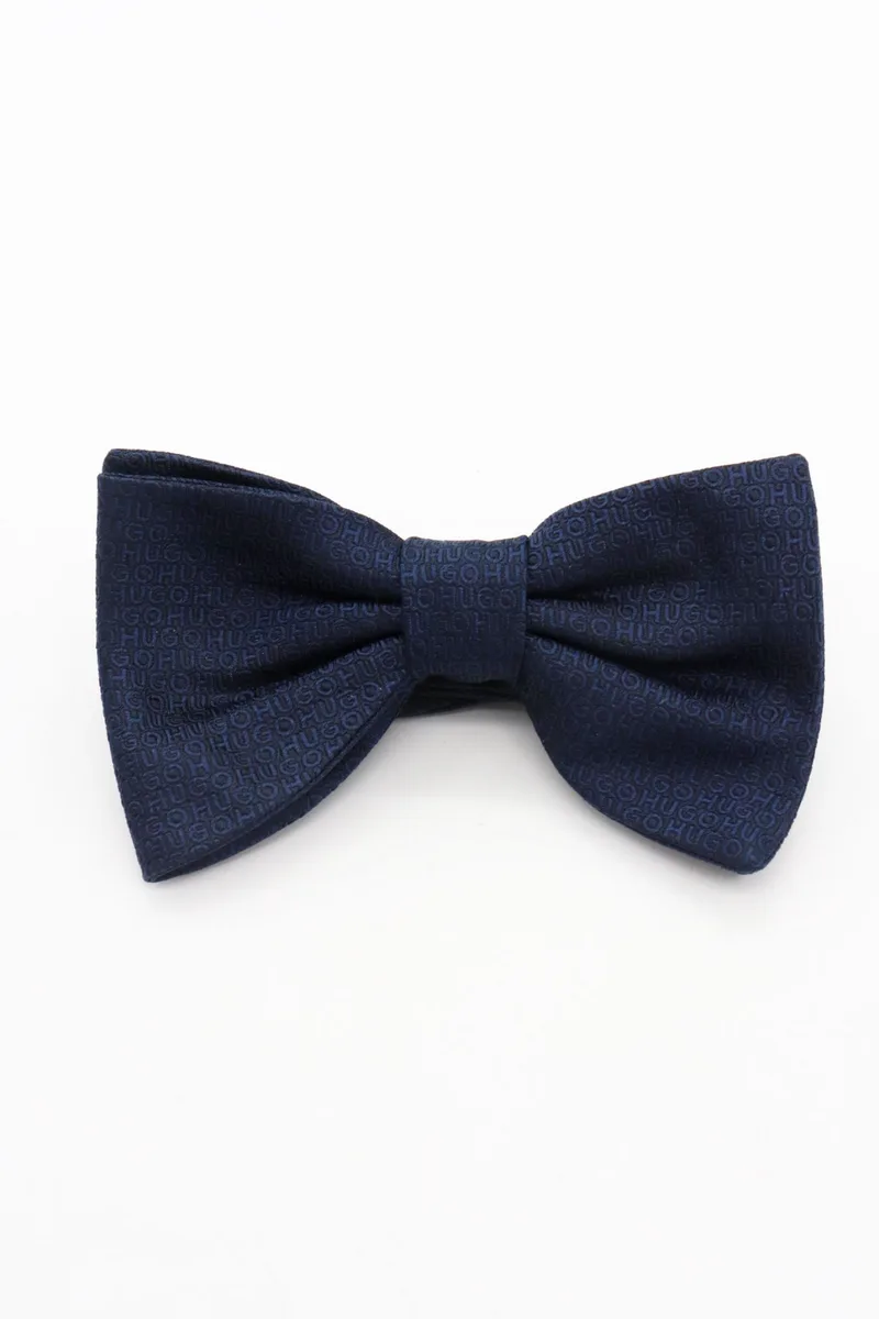 HUGO ΠΑΠΙΓΙΟΝ BOW TIE ALL OVER LOGO TIE ΜΠΛΕ