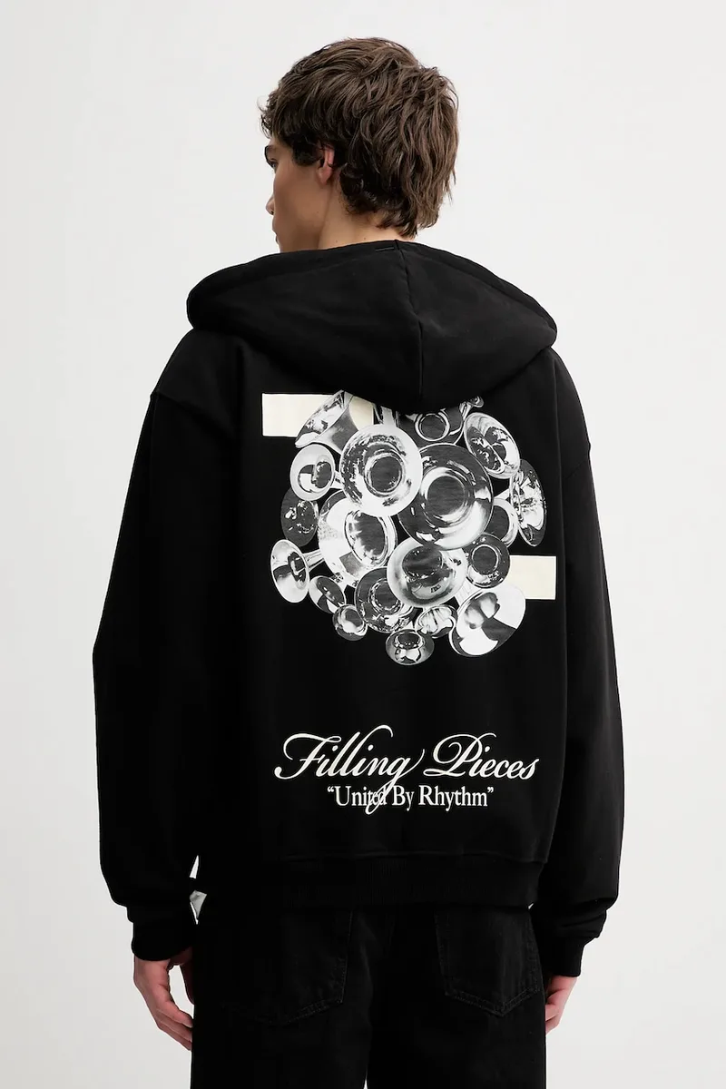 Βαμβακερή μπλούζα Filling Pieces Zip Hoodie Bouquet