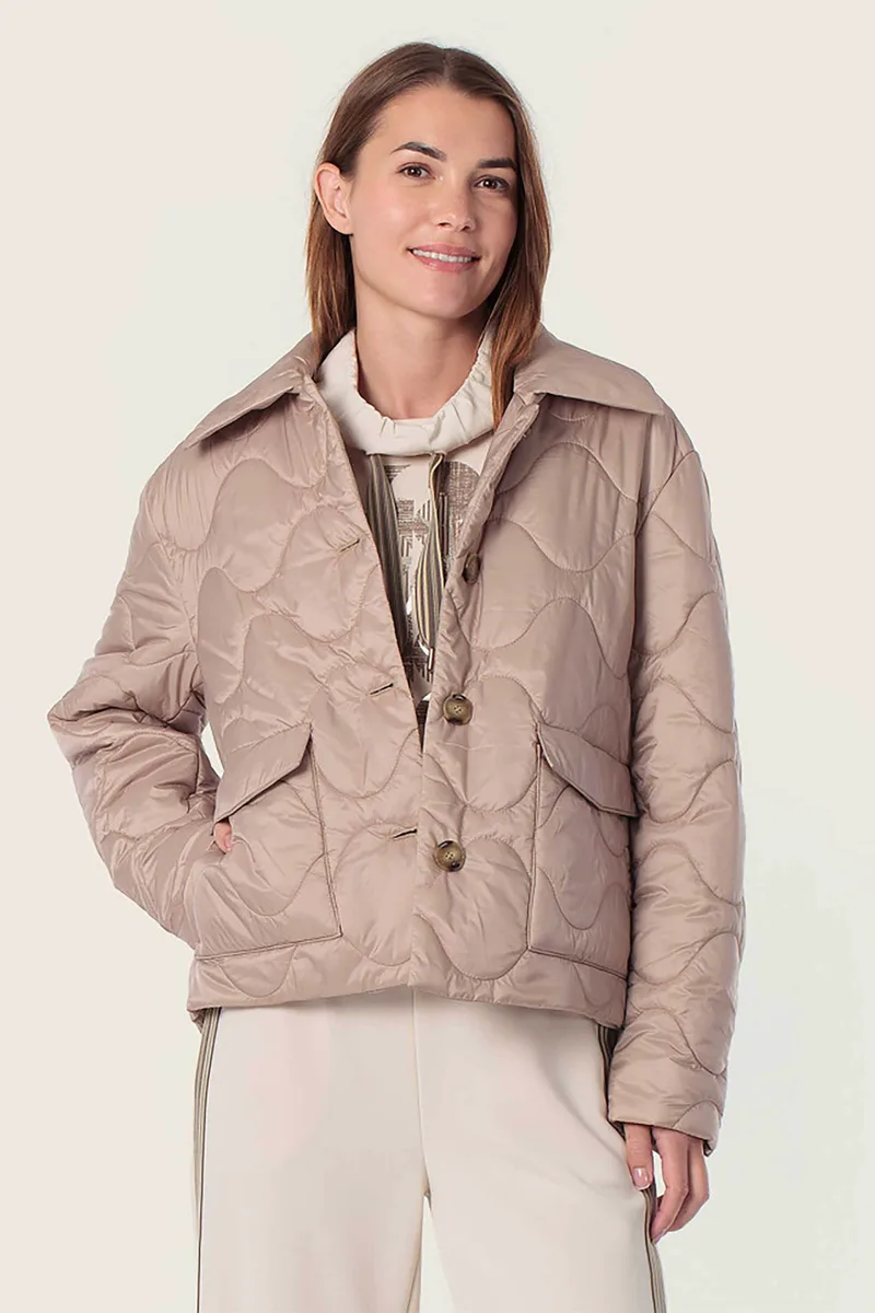 Gerry Weber γυναικείο jacket αδιάβροχο με καπιτονέ σχέδιο - N68107148042 Μπεζ