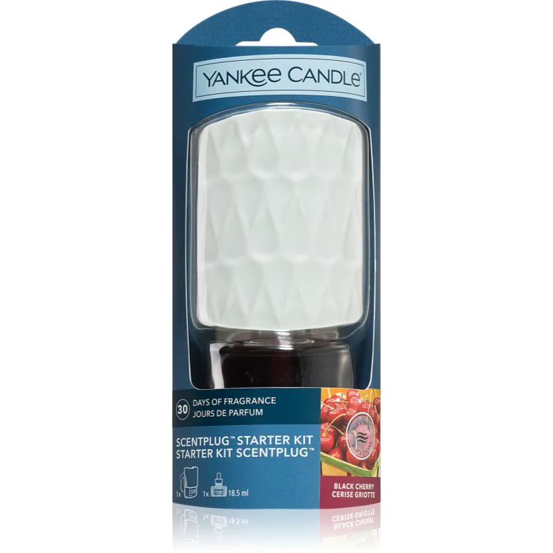 Yankee Candle Black Cherry ηλεκτρικός διαχύτης + ανταλλακτικό για γέμιισμα 1 τμχ