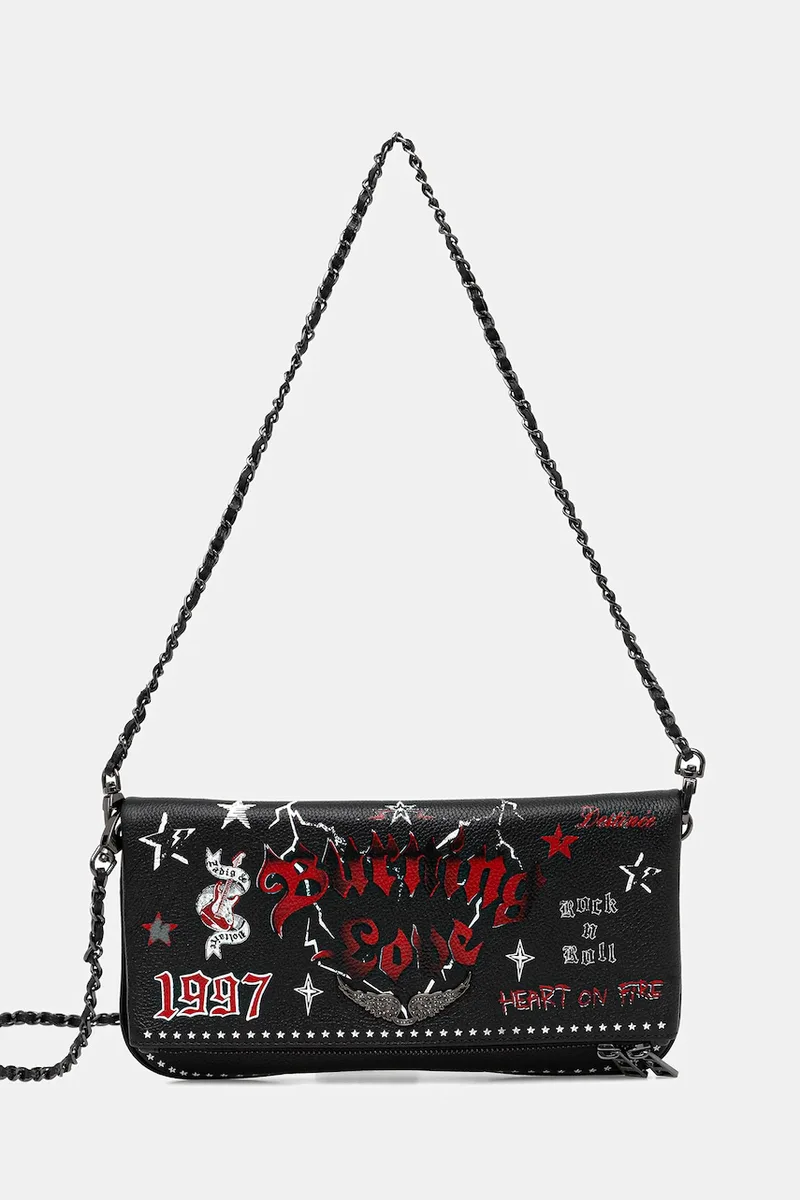 Δερμάτινη τσάντα ZADIG&VOLTAIRE ROCK GRAINED LEATHER PUNK