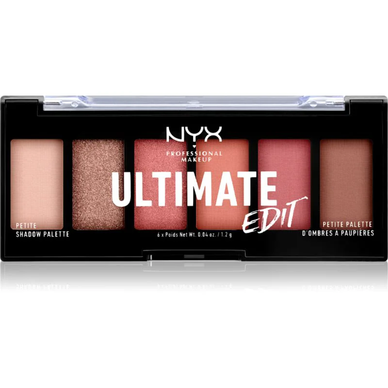 NYX Professional Makeup Ultimate Edit Petite Shadow Παλέτα σκιών για τα μάτια απόχρωση 01 Warm Neutrals 6x1.2 γρ
