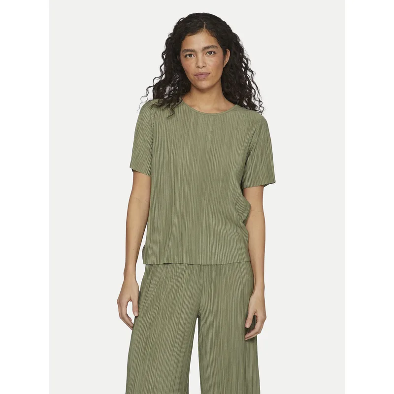 Vila T-Shirt Plisa 14089481 Πράσινο Regular Fit
