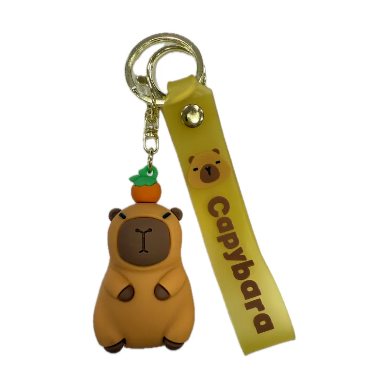 Μπρελόκ Capybara Καουτσούκ με Πορτοκάλι στο Κεφάλι