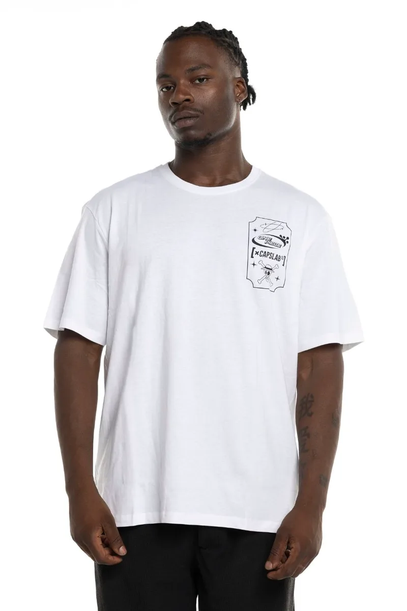 Capslab One Piece Ανδρικό T-Shirt - Λευκό-CL/OP4/1/TR/LUF1-WHITE