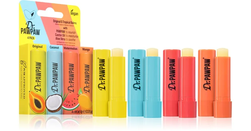 Dr. Pawpaw Flavoured Fruit Scent Lip Kit 4×4 g
