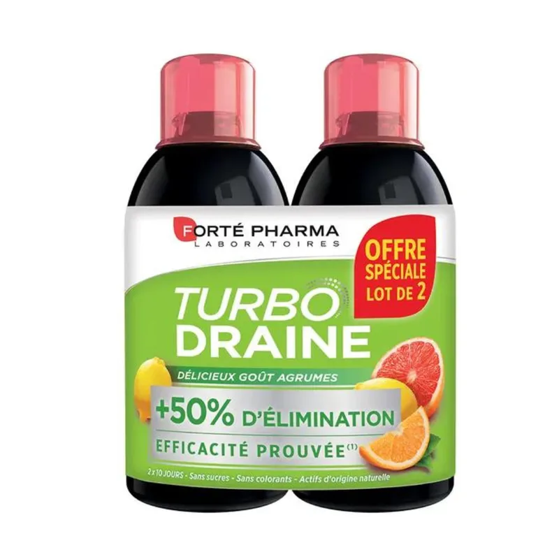 Forte Pharma TurboDraine Draining, Slimming and Elimination Citrus Flavor 2x500ml