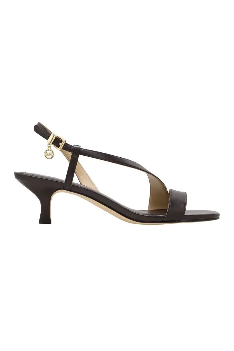 Michael Kors γυναικεία δερμάτινα πέδιλα "Jaida" - 40S6JDMS1L Καφέ