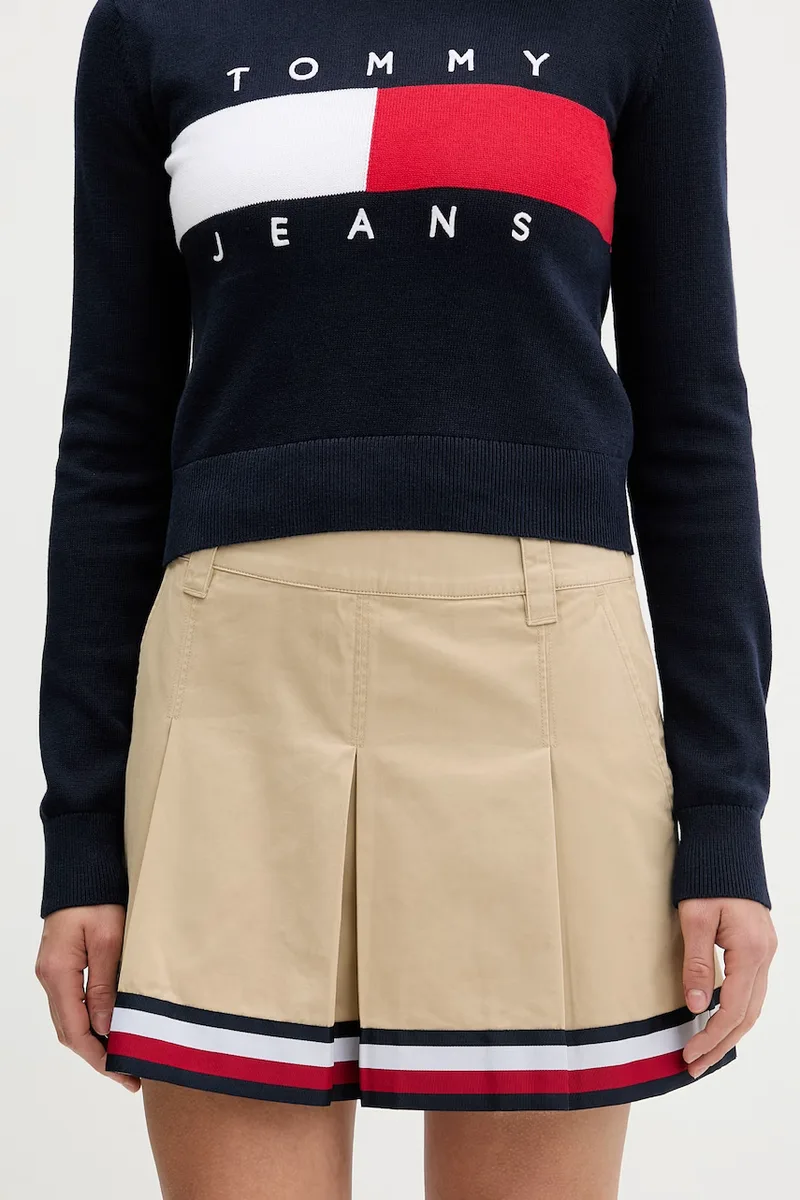 Tommy Jeans κλος φούστα βαμβακερή