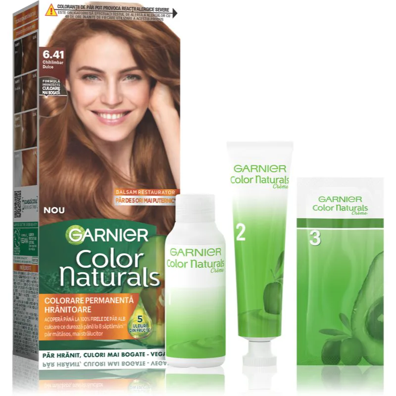 Garnier Color Naturals Creme βαφή μαλλιών απόχρωση 6.41 Sweet Amber 1 τμχ