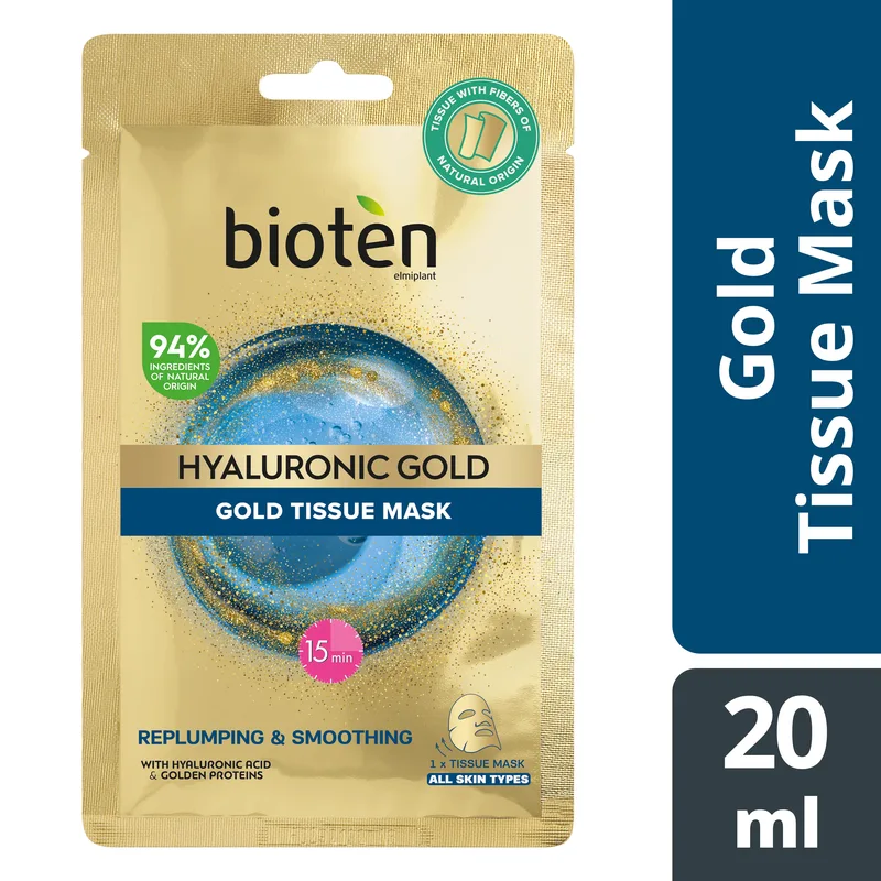 Υφασμάτινη Μάσκα Hyaluronic Χρυσό 25ml
