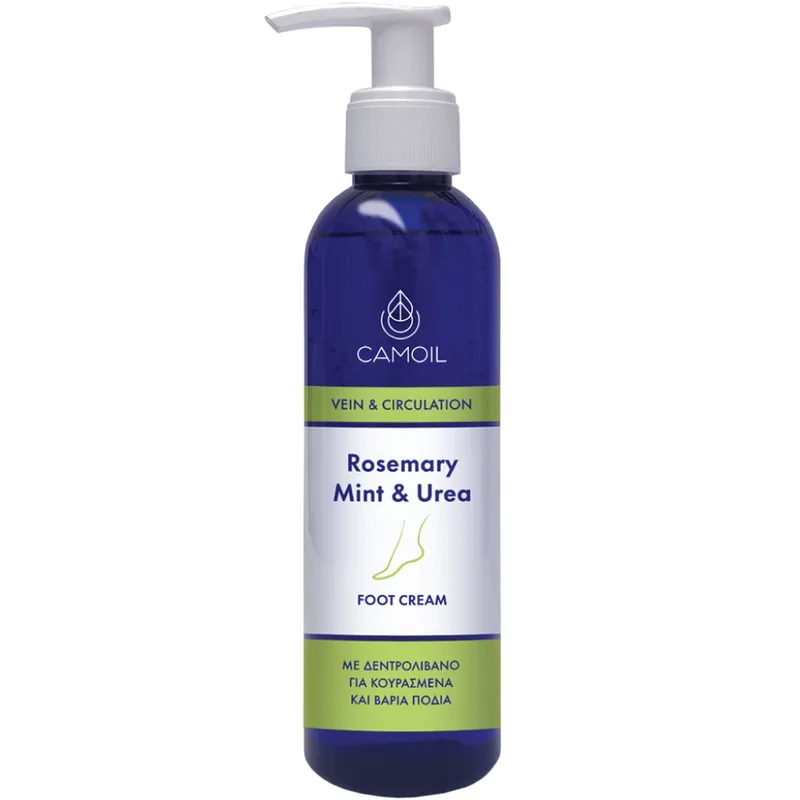 Camoil Rosemary Mint & Urea Foot Cream Ενυδατική Κρέμα Ποδιών για Ανακούφιση από Κουρασμένα & Βαριά Πόδια 200ml