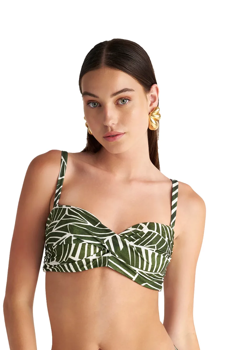 Blu4u γυναικείο μαγιό bikini top strapless με μπανέλα και μεταλλικό κούμπωμα ''Amazon Stripes'' (Cup D)-25366112D-26