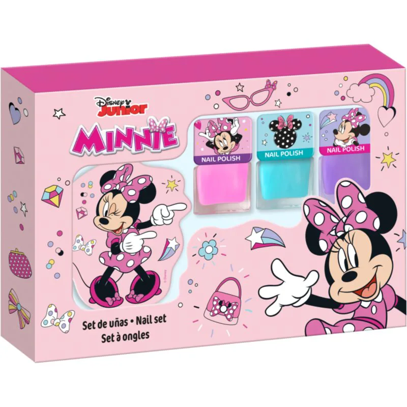 Disney Minnie Nail Set Σετ βερνίκι νυχιών για παιδιά 3y+ Ροζ, Blue, Purple 3x4.5 ml