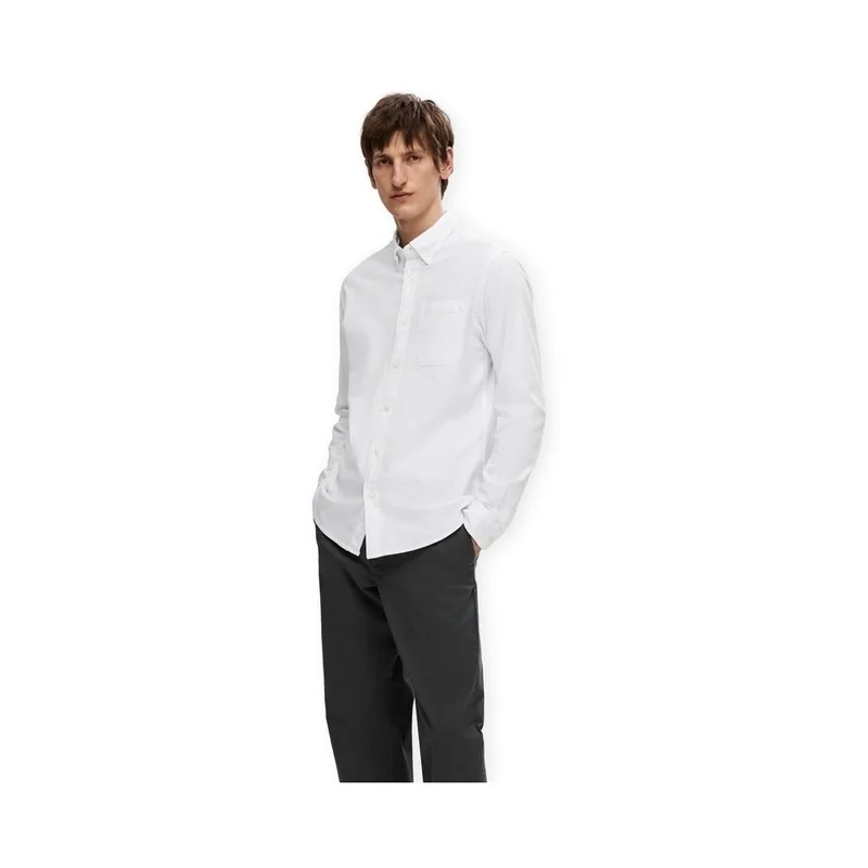 Πουκάμισο με μακριά μανίκια Selected Noos Regrick Oxford Shirt - White