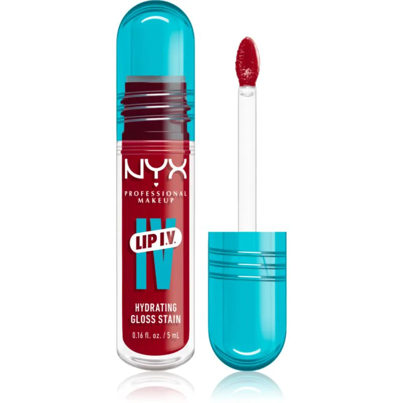 NYX Professional Makeup Lip IV λιπ γκλος μακράς διαρκείας με ενυδατικό αποτέλεσμα απόχρωση Cherry Drenched 5 ml