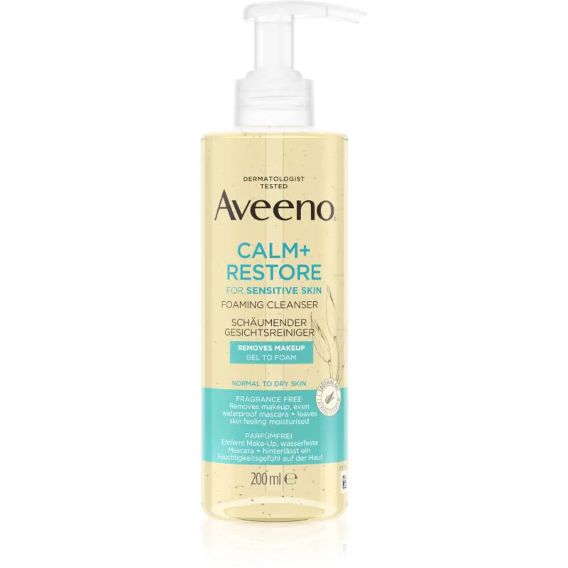 Aveeno Calm + Restore καθαριστικός αφρός για το πρόσωπο 200 ml