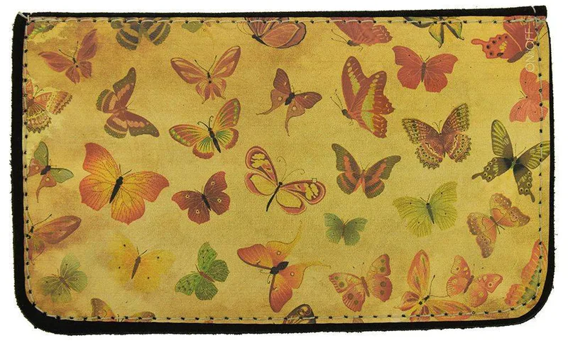 ΔΕΡΜΑΤΙΝΗ ΚΑΣΤΟΡΙΝΗ ΘΗΚΗ ΚΑΠΝΟΥ ON AND OFF BUTTERFLIES