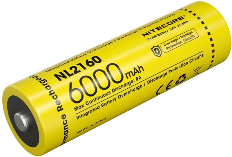 Nitecore NL2160 - Επαναφορτιζόμενη Μπαταρία 21700 Li-ion - 6000mAh - 3.6V (6952506496419)