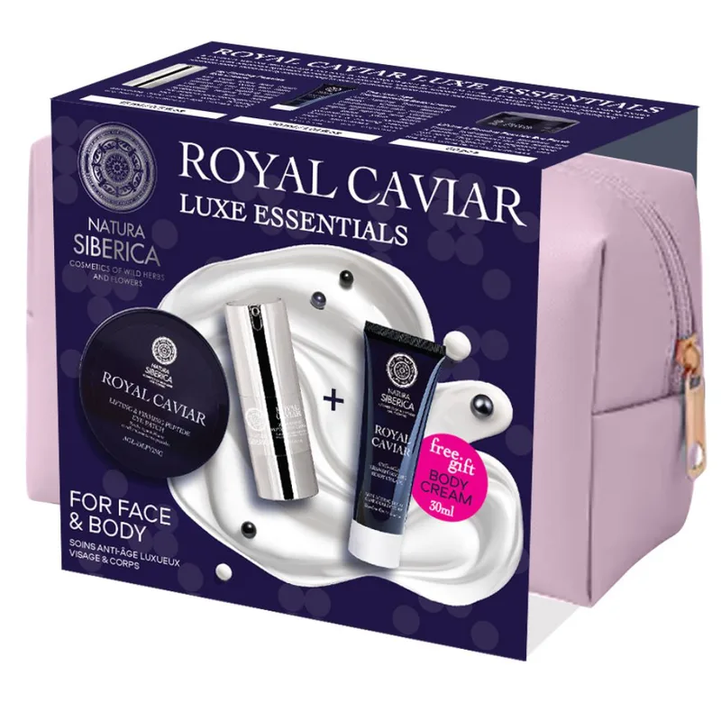 Natura Siberica Promo Royal Caviar Luxe Essentials Icy Firming Eye Cream 15ml & Lifting & Firming Peptide Eye Patch 60 Τεμάχια & Δώρο Anti-Age Transforming Body Cream 30ml & Δώρο Νεσεσέρ 1 Τεμάχιο