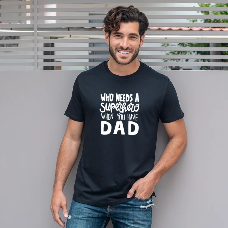 Superhero dad - Organic Vegan T-Shirt Unisex - Μαύρο - M